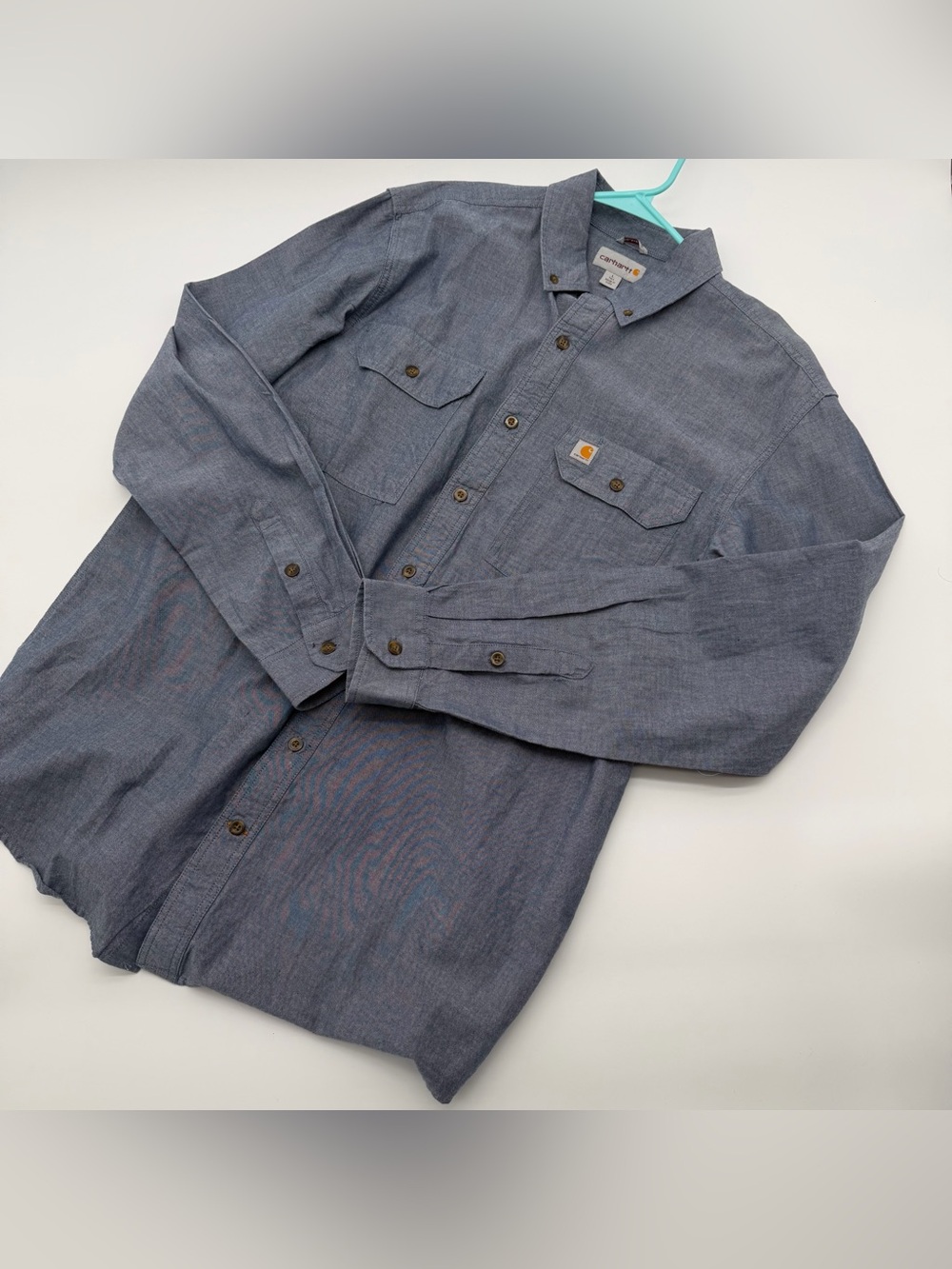Carhartt Long-Sleeve Work Shirt in Slate Blue